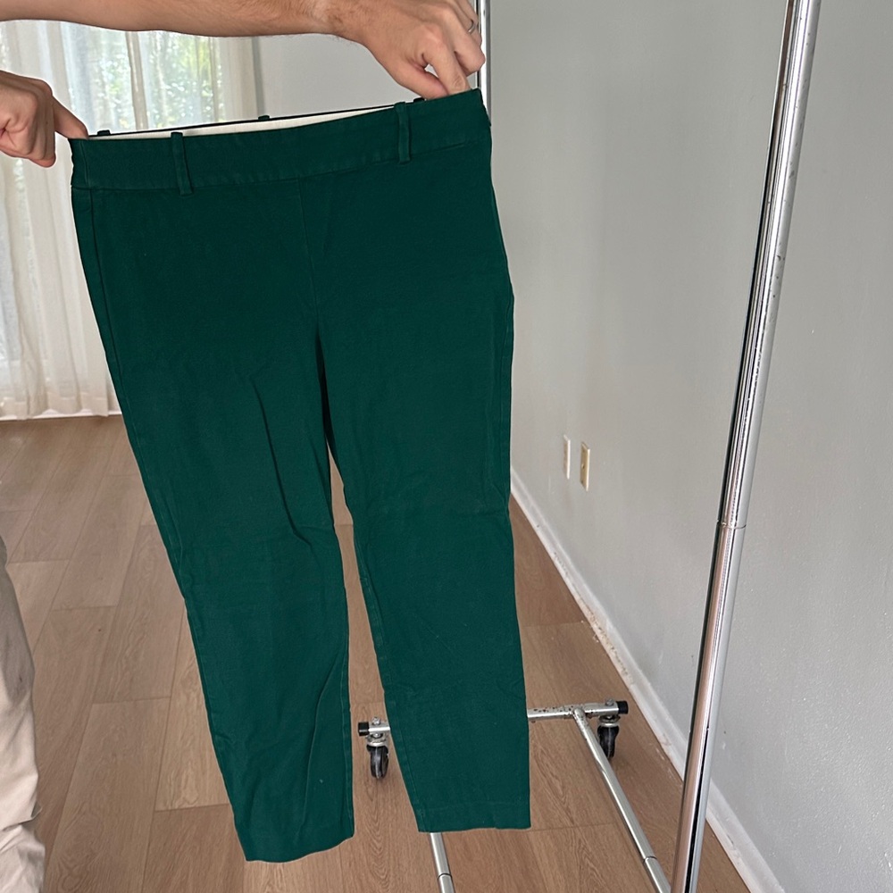 J. Crew Dark Green Cropped Dress Pants